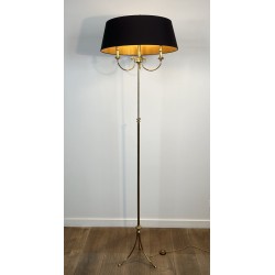 Lampadaire Tripode en Laiton à Trois Bras aux Cygnes, Mais | Maison Barrois
