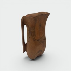Sculptural Wood Pitcher, Style Noll, France, 1950s