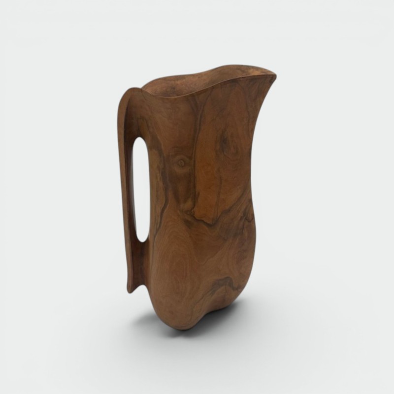 Pichet Sculptural Bois Goût Noll, France, 1950