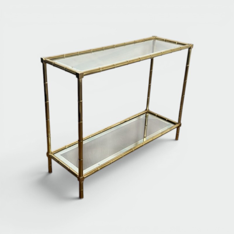 Console en laiton façon faux-bambou