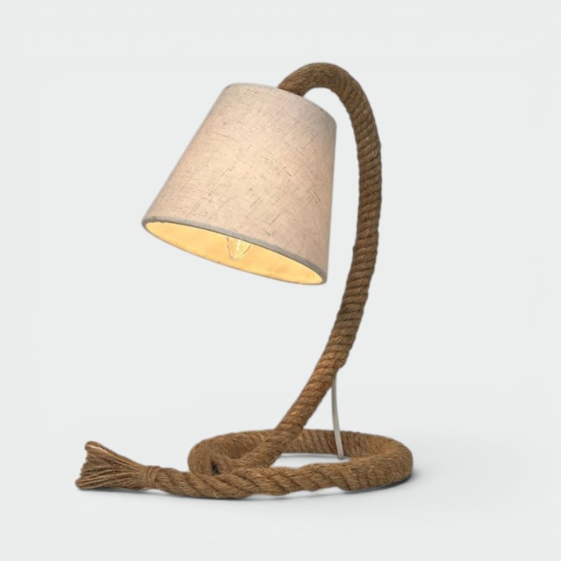 Rope Table Lamp In the Style of Adrien Audoux & Frida Minet