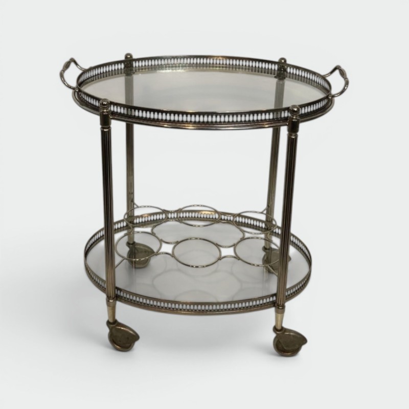Table Roulante Laiton Argenté, Maison Jansen, vers 1940 | Maison BARROIS