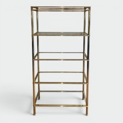 Five-Tier Gilt Chrome and Glass Étagère — French, circa 1970