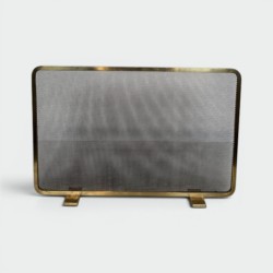 Pare-Feu Moderniste en Laiton à Grillage Ondulé à Effet Op Art, France vers 1970