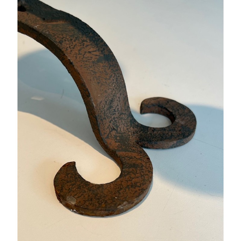 Five-Light Wrought Iron Candelabra, French Work, circa 1950