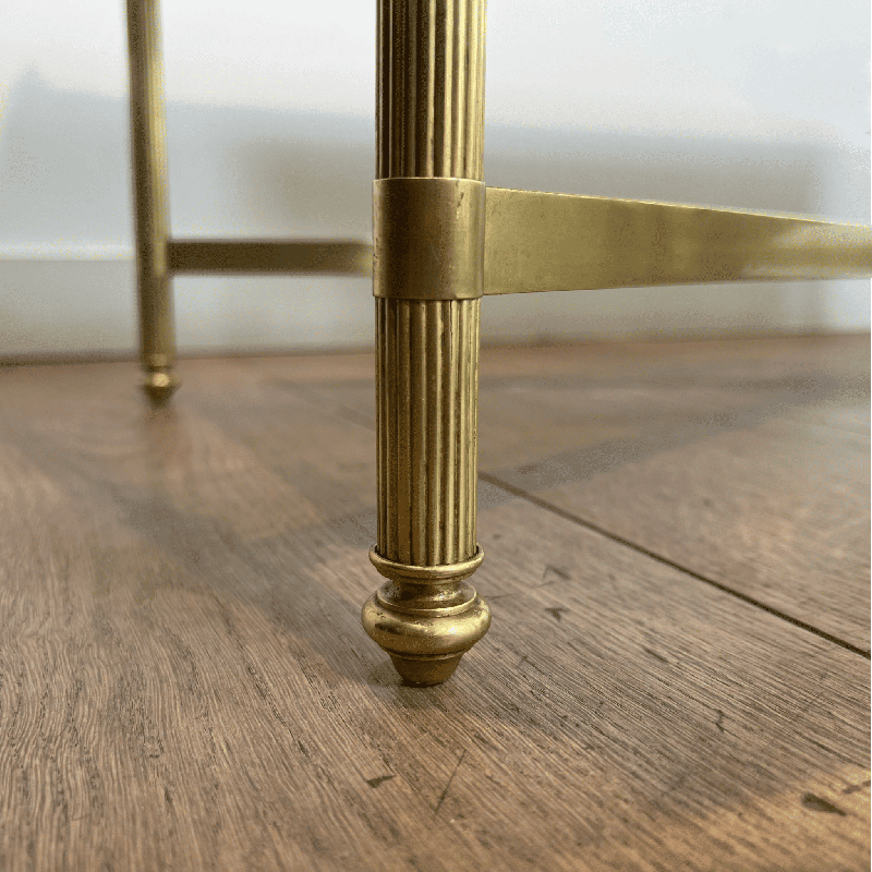 Table Basse Rectangulaire en Laiton à Plateau de Miroir Vi | Maison Barrois