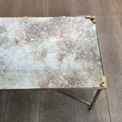 Table Basse Rectangulaire en Laiton à Plateau de Miroir Vi | Maison Barrois