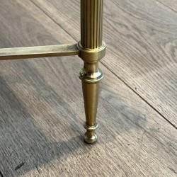 Table Basse Rectangulaire en Laiton à Plateau de Verre Laq | Maison Barrois