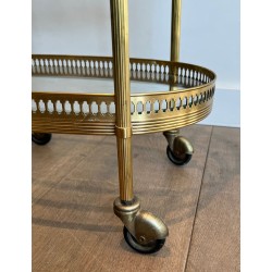 Table Roulante Ovale en Laiton Doré à Trois Plateaux de Ve | Maison Barrois