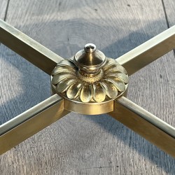 Round Neoclassical Brass Coffee Table with Openwork Galler | Maison Barrois