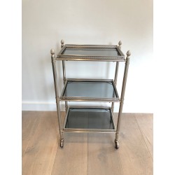 Sellette à Trois Plateaux en Métal Argenté à Galeries Ajou | Maison Barrois