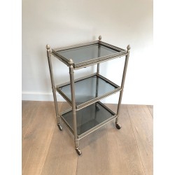 Three-Tier Stand in Silvered Metal with Openwork Galleries | Maison Barrois
