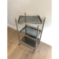 Three-Tier Stand in Silvered Metal with Openwork Galleries | Maison Barrois