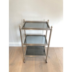 Three-Tier Stand in Silvered Metal with Openwork Galleries | Maison Barrois