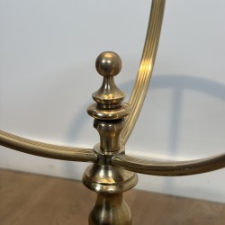 Tripod Pedestal Table in Brass with a Glass Top and a Balu | Maison Barrois