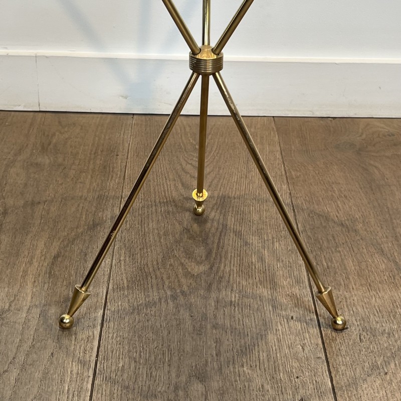 Guéridon Tripode en Laiton à Plateau de Verre, Galerie Ajo | Maison Barrois