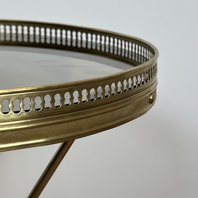 Guéridon Tripode en Laiton à Plateau de Verre, Galerie Ajo | Maison Barrois