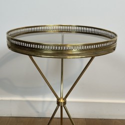 Guéridon Tripode en Laiton à Plateau de Verre, Galerie Ajo | Maison Barrois