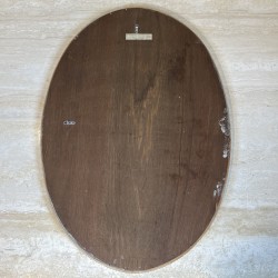 Oval Multi-Faceted Wall Mirror with Brass Garlands, 1970s | Maison Barrois