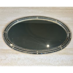 Miroir Mural Ovale Multi-Facettes et Guirlandes de Laiton, | Maison Barrois