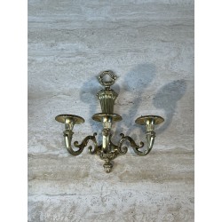 Paire d'Appliques à Trois Bras de Lumière en Bronze Doré à | Maison Barrois