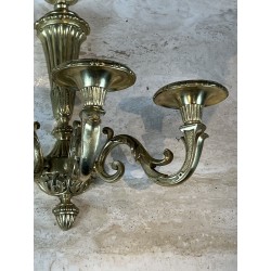 Paire d'Appliques à Trois Bras de Lumière en Bronze Doré à | Maison Barrois