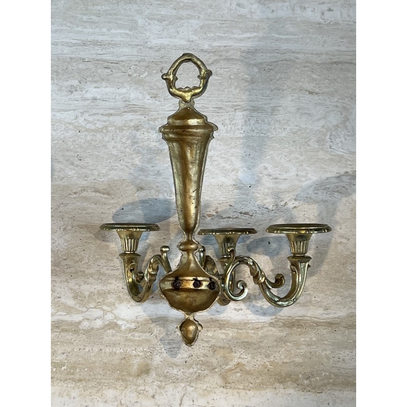 Paire d'Appliques à Trois Bras de Lumière en Bronze Doré à | Maison Barrois