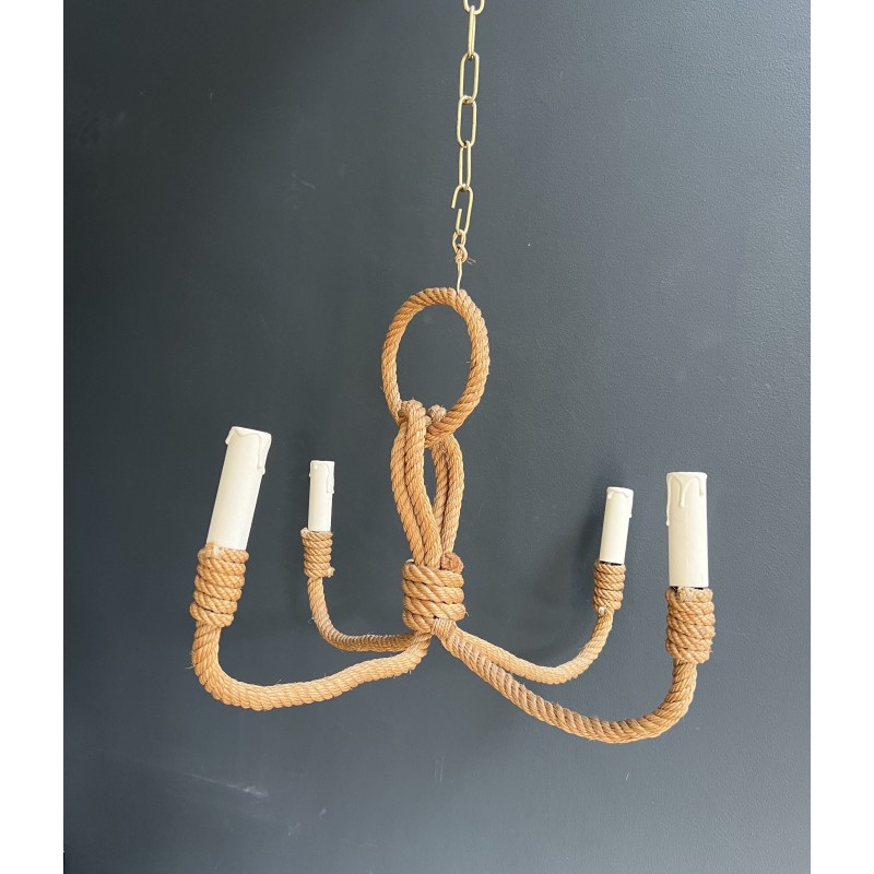 Lustre en Corde de Chanvre Tressée à Quatre Lumières, Audo | Maison Barrois