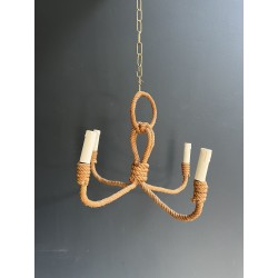 Lustre en Corde de Chanvre Tressée à Quatre Lumières, Audo | Maison Barrois