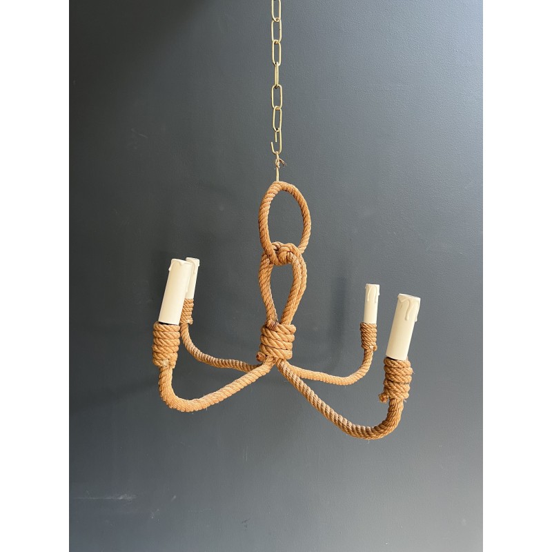 Lustre en Corde de Chanvre Tressée à Quatre Lumières, Audo | Maison Barrois