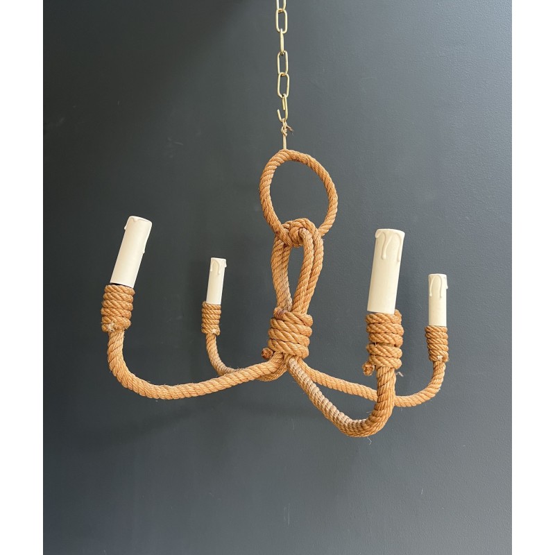 Lustre en Corde de Chanvre Tressée à Quatre Lumières, Audo | Maison Barrois
