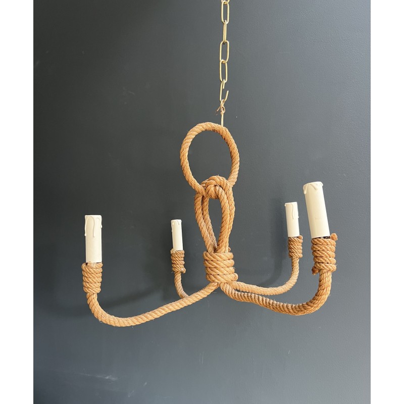 Lustre en Corde de Chanvre Tressée à Quatre Lumières, Audo | Maison Barrois