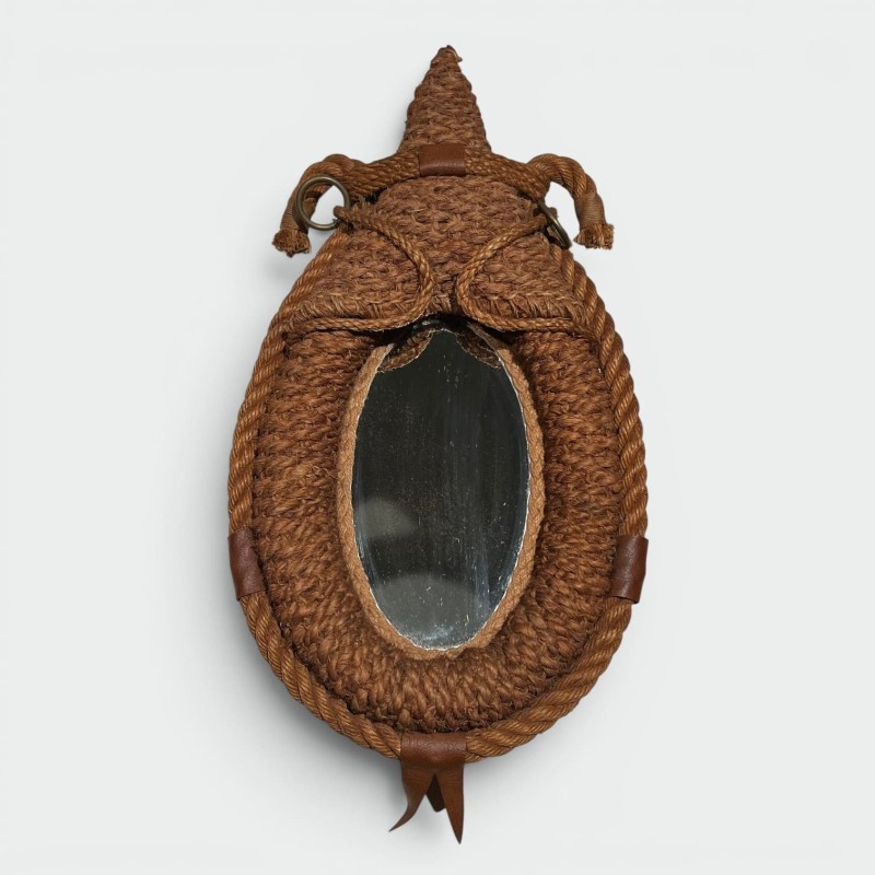 Miroir Ovale en Corde à Décor de Mors de Cheval, Audoux-Mi | Maison Barrois