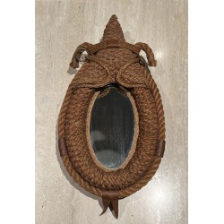 Oval Rope Mirror with Horse-Bit Decor, Audoux-Minet, Circa | Maison Barrois