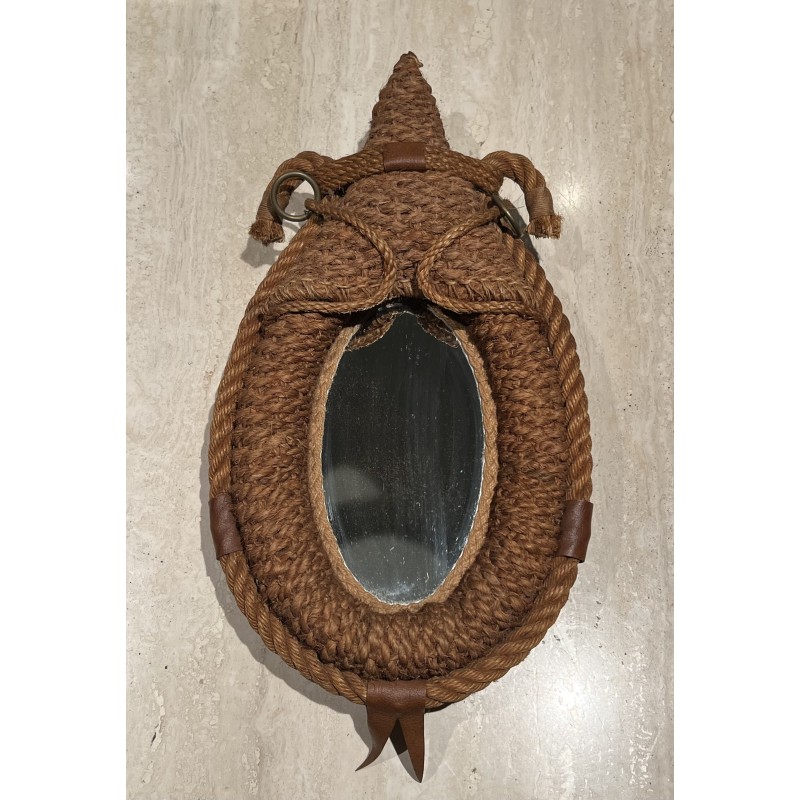 Miroir Ovale en Corde à Décor de Mors de Cheval, Audoux-Mi | Maison Barrois