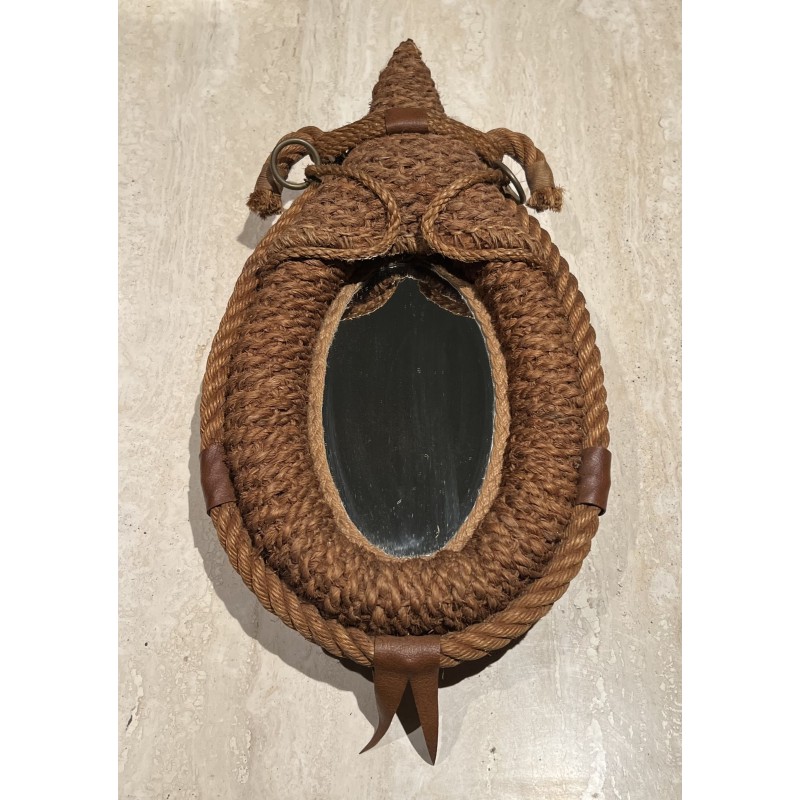 Miroir Ovale en Corde à Décor de Mors de Cheval, Audoux-Mi | Maison Barrois