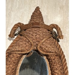 Miroir Ovale en Corde à Décor de Mors de Cheval, Audoux-Mi | Maison Barrois