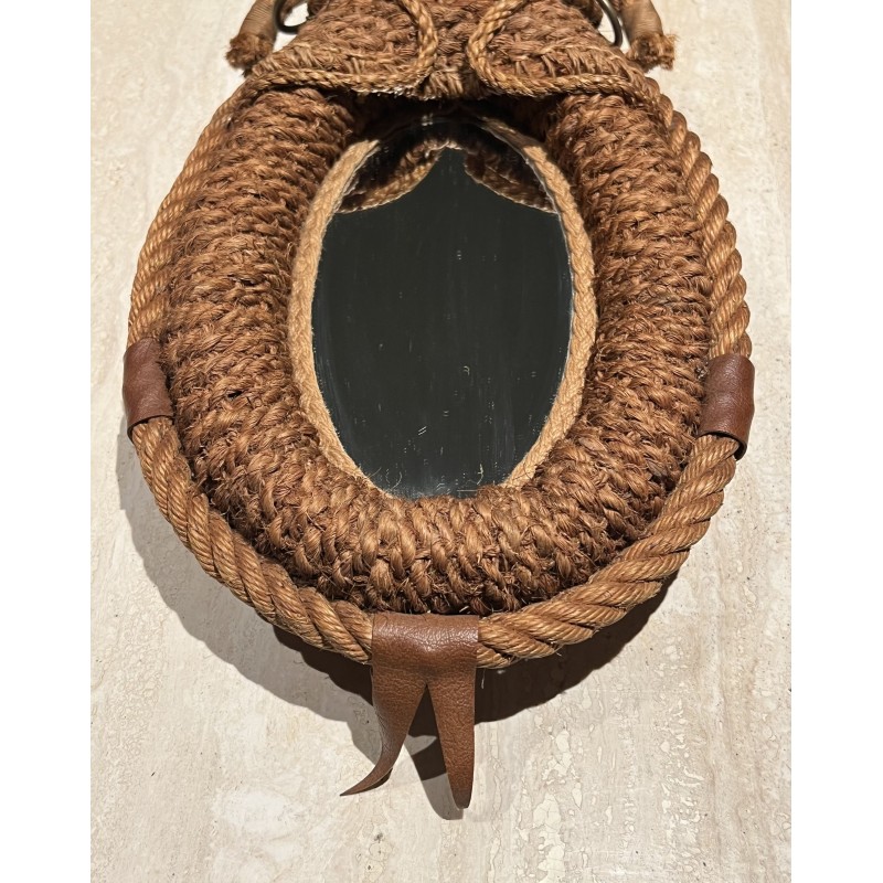 Miroir Ovale en Corde à Décor de Mors de Cheval, Audoux-Mi | Maison Barrois