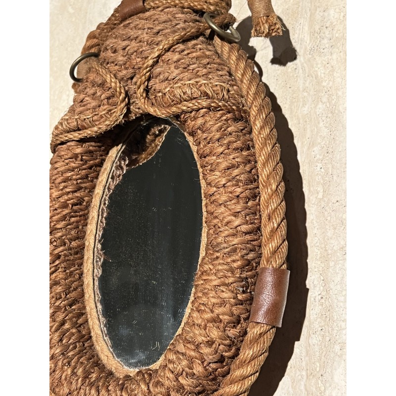 Miroir Ovale en Corde à Décor de Mors de Cheval, Audoux-Mi | Maison Barrois