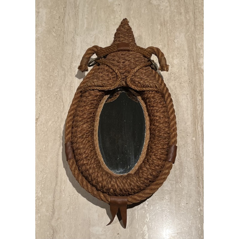 Miroir Ovale en Corde à Décor de Mors de Cheval, Audoux-Mi | Maison Barrois
