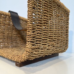 Braided Rope and Leather-Handled Log Holder, in the Style | Maison Barrois