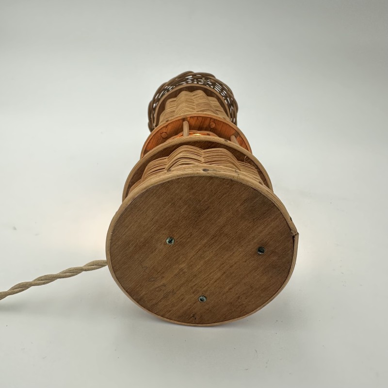 Woven Rattan Lamp in the Form of an Oil Lamp, Attributed t | Maison Barrois