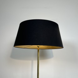 Brass Floor Lamp with a Shaft Ringed in Black, Tripod Base | Maison Barrois
