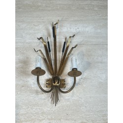 Paire d'Appliques Gerbe de Massettes à Deux Bras de Lumièr | Maison Barrois
