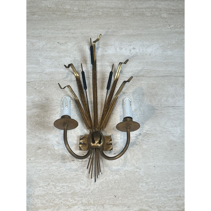 Paire d'Appliques Gerbe de Massettes à Deux Bras de Lumièr | Maison Barrois