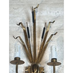 Paire d'Appliques Gerbe de Massettes à Deux Bras de Lumièr | Maison Barrois