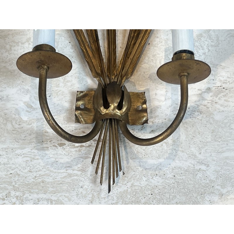 Paire d'Appliques Gerbe de Massettes à Deux Bras de Lumièr | Maison Barrois