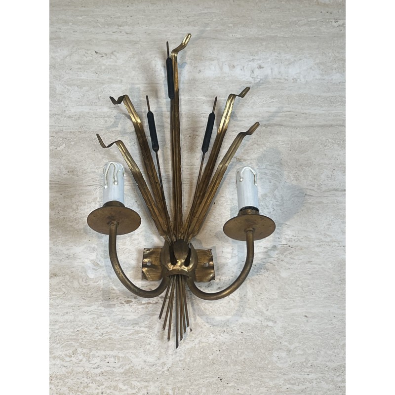 Paire d'Appliques Gerbe de Massettes à Deux Bras de Lumièr | Maison Barrois