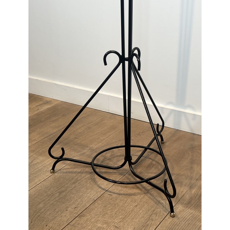 Paire de Porte-Manteaux sur Pied en Métal Laqué Noir et La | Maison Barrois