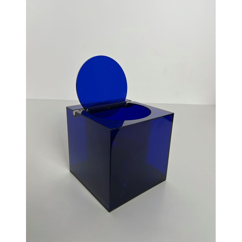 Cubic Ice Bucket in Blue Plexiglass with a Pivoting Lid by | Maison Barrois